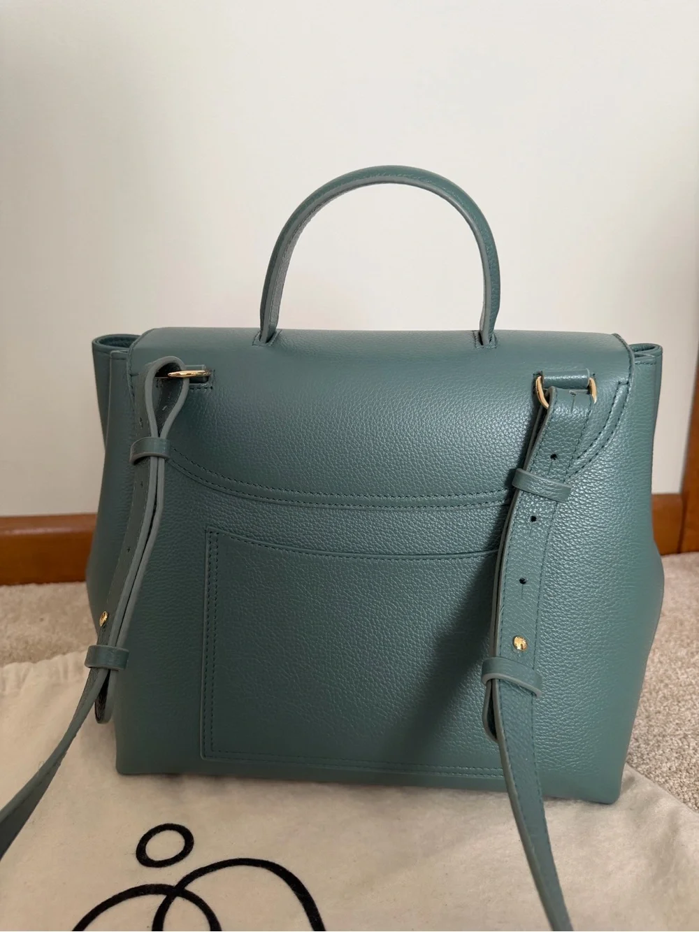 Polène Numero Un - Agave - Green Leather Top-Handle Bag